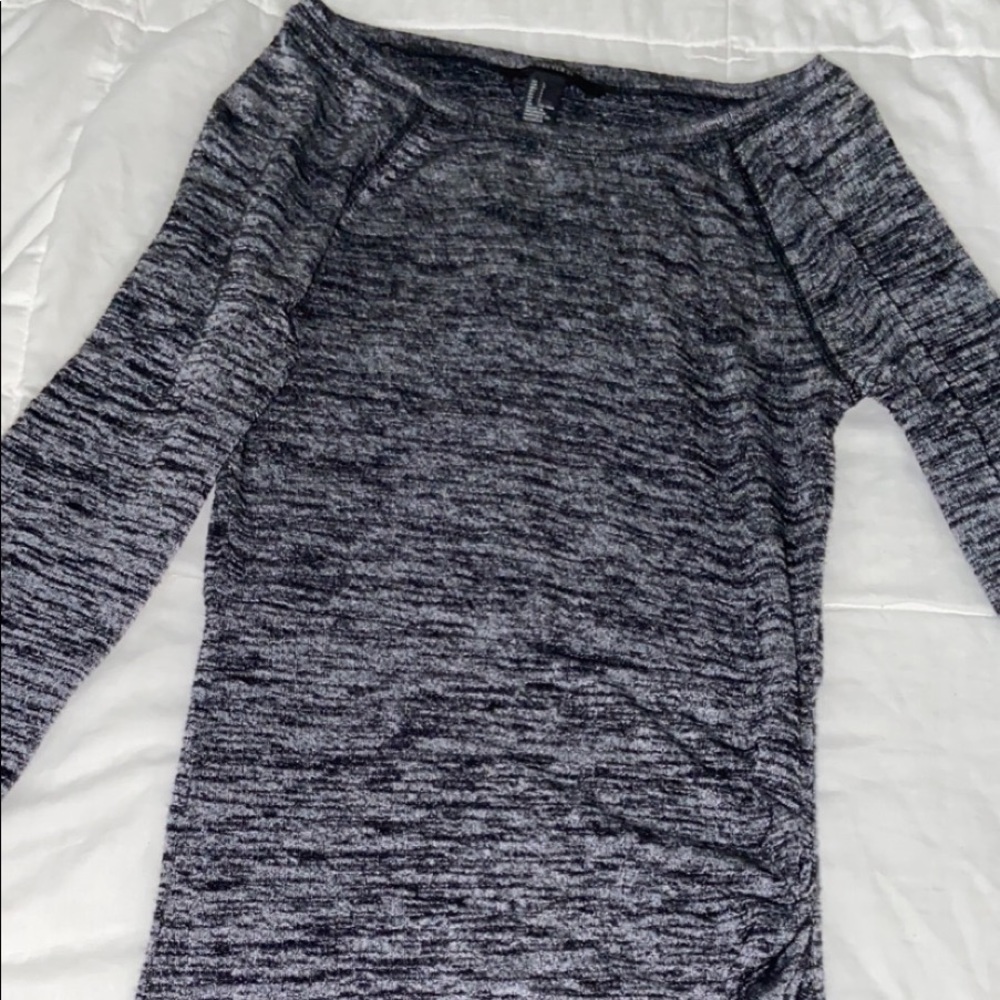 Grey, white and black pattered dress